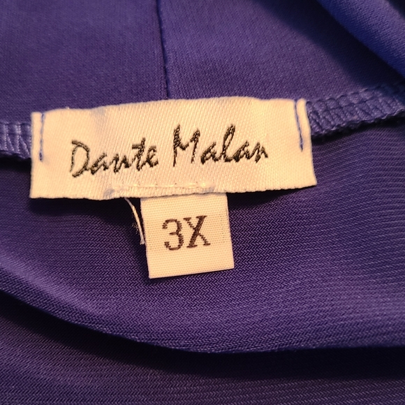 (1196) Dante Malan Woman's Sleeveless Blouse, Size: 3X Color: Blue - Picture 5 of 10